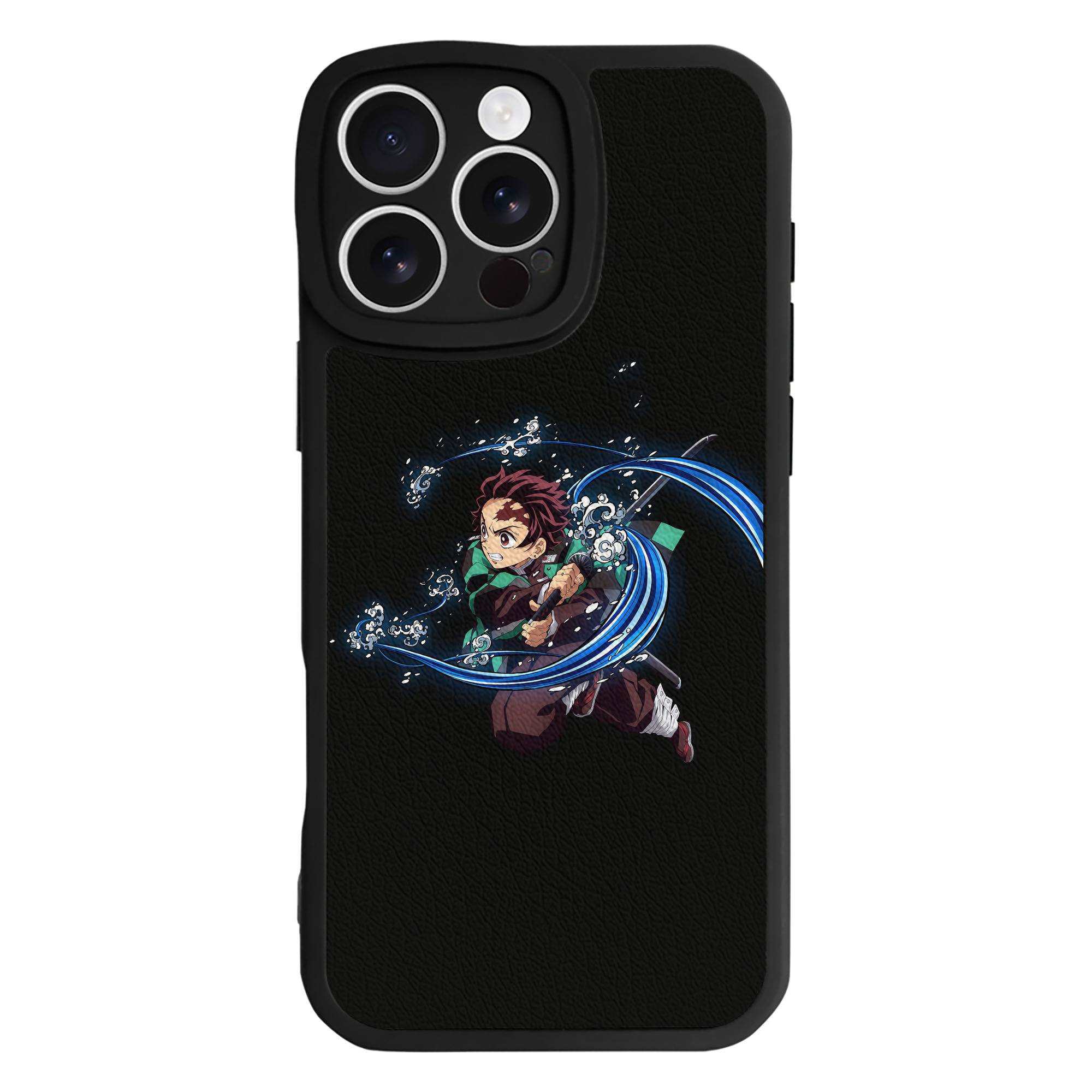 （画像用） 鬼滅の刃 竈門 炭治郎／かまど たんじろう Kamado Tanjirou 【iPhone 16シリーズ対応】シリコンスマホケース（レザー調） 材質：シリコン